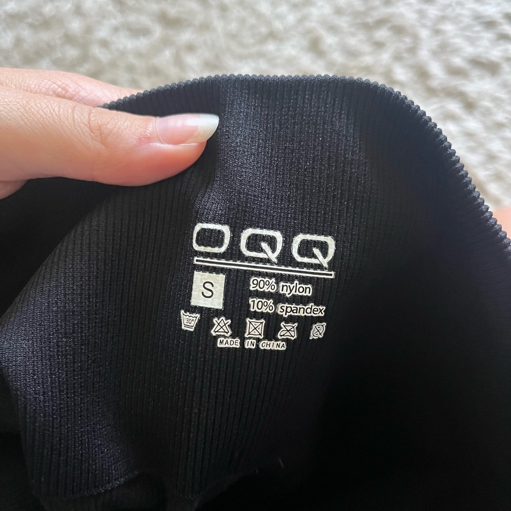 OQQ Women's Black Leggings